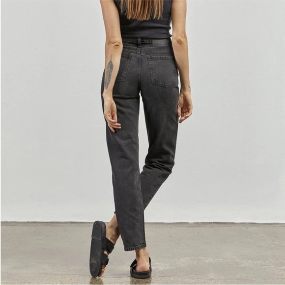 Outland Denim Abigail Straight Leg High Rise Jeans Aged Black 26 - Picture 2 of 10